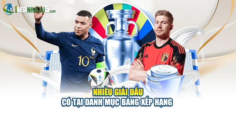 Nhiều giải đấu có tại danh mục bảng xếp hạng